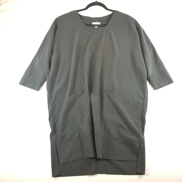 Silence + Noise Kaden Dolman Cocoon Shirt Dress in Black, M - Picture 2 of 15